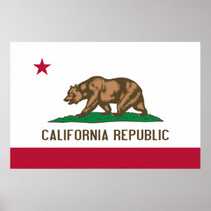 Pôster Bandeira de Califórnia