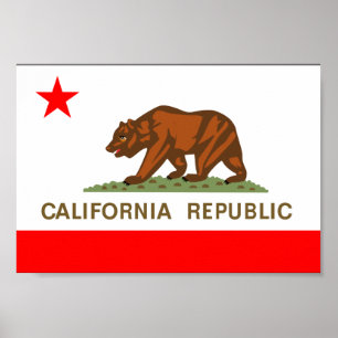 Pôster Bandeira de Califórnia
