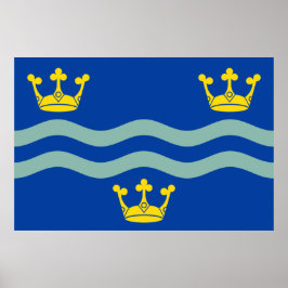 Poster Bandeira de Cambridgeshire (distrito do Reino Unid