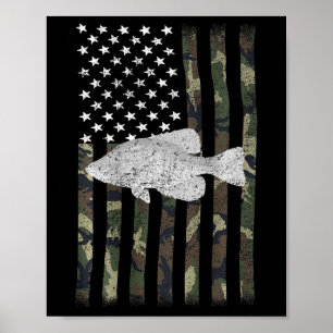 Poster Bandeira de Camuflagem para Pesca de Crappie (atrá