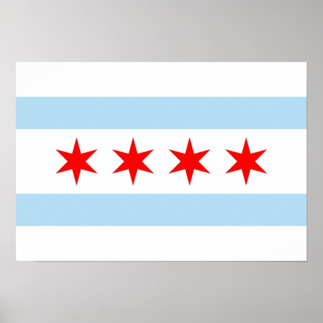 Pôster Bandeira de Chicago (Frente)