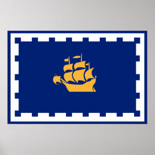 Poster Bandeira de Cidade de Quebec