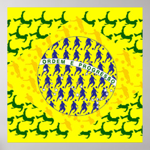 Poster bandeira de cinco estrelas do jogador de futebol