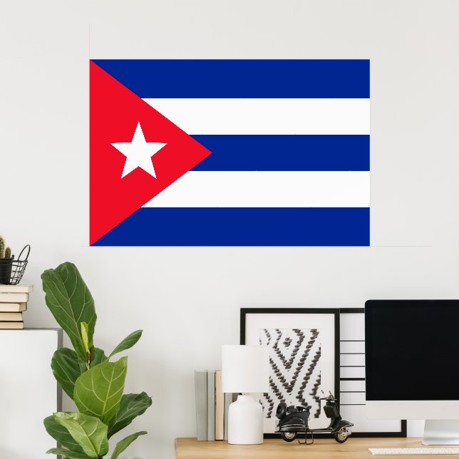 Poster Bandeira de Cuba (Escritório em casa)