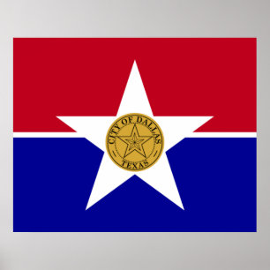 Poster Bandeira de Dallas (Texas)