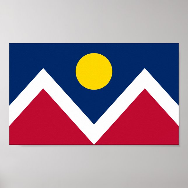 Poster Bandeira de Denver, Colorado, EUA (Frente)