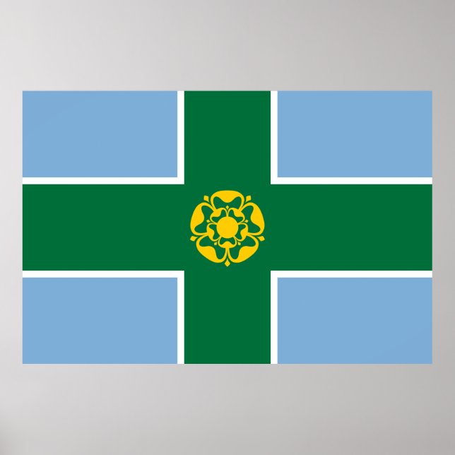 Poster Bandeira de Derbyshire (Condado de England, Reino  (Frente)