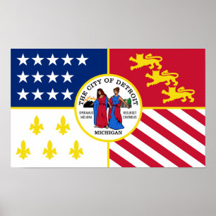Pôster Bandeira de Detroit