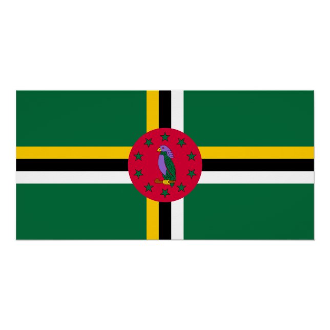 Pôster Bandeira de Dominica (Frente)