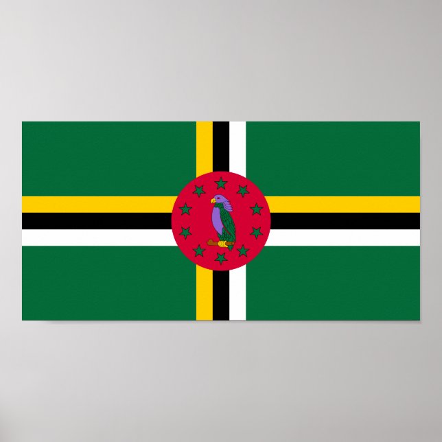 Poster Bandeira de Dominica (Frente)