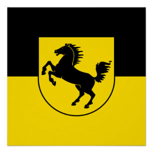 Pôster bandeira de Estugarda cidade da Alemanha símbolo e