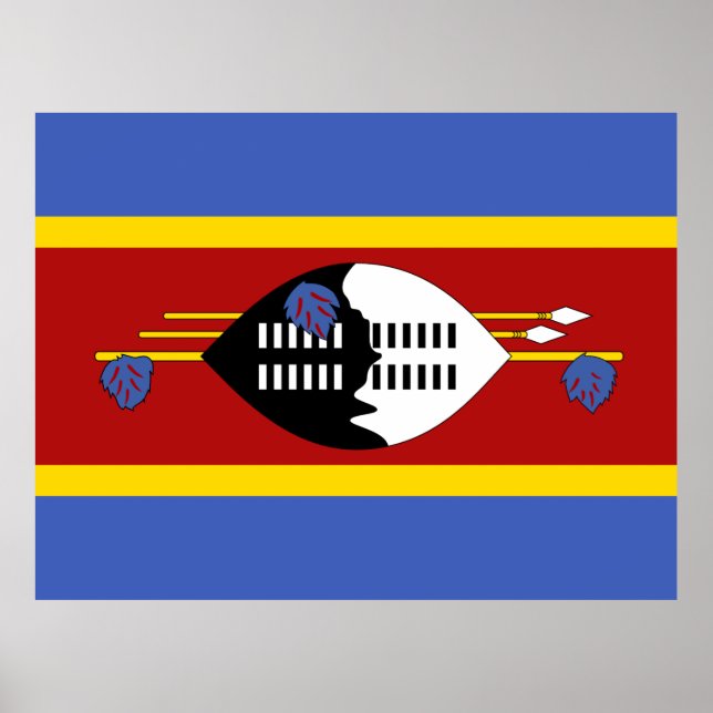 Poster Bandeira de Eswatini (Frente)