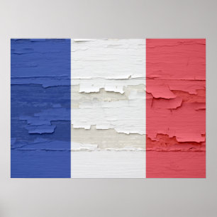 Poster Bandeira de France Weathered