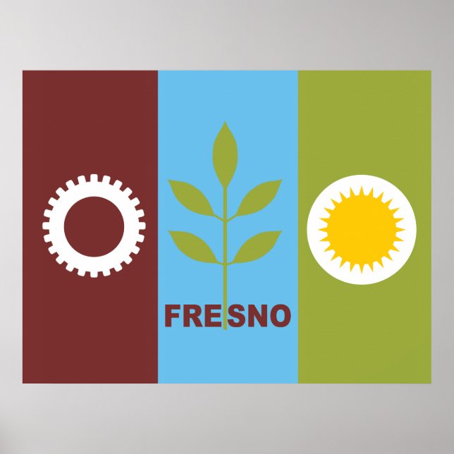 Poster Bandeira de Fresno (Frente)