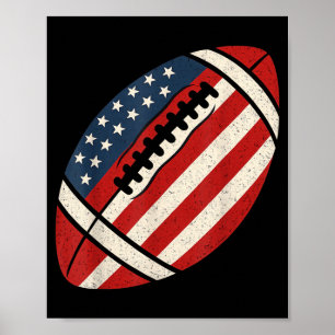 Poster Bandeira de Futebol Americano 4 de Julho Patriótic