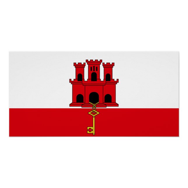 Pôster Bandeira de Gibraltar (Frente)