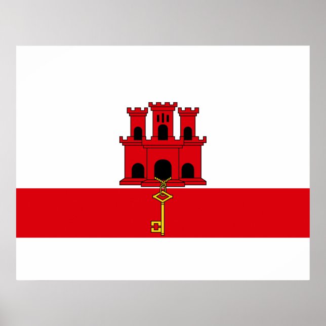 Poster Bandeira de Gibraltar (Frente)