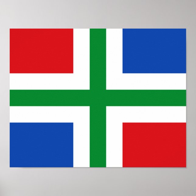 Pôster Bandeira de Groningen (província) (Frente)