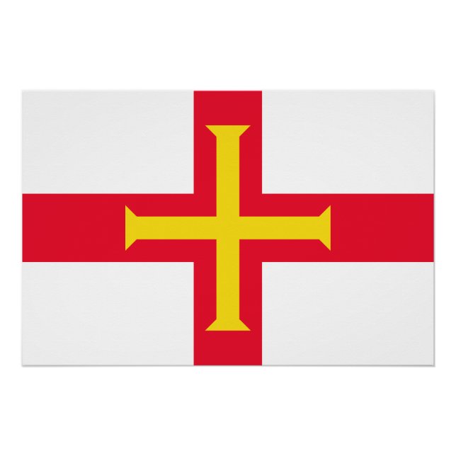 Pôster Bandeira de Guernsey (Frente)