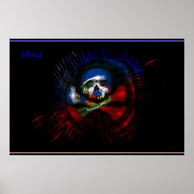 Pôster Bandeira de Guerra do Haiti - DRAPO TOUSSAINT - Dr (Frente)