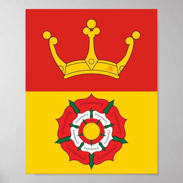 Poster Bandeira de Hampshire (distrito do Reino Unido) (Frente)