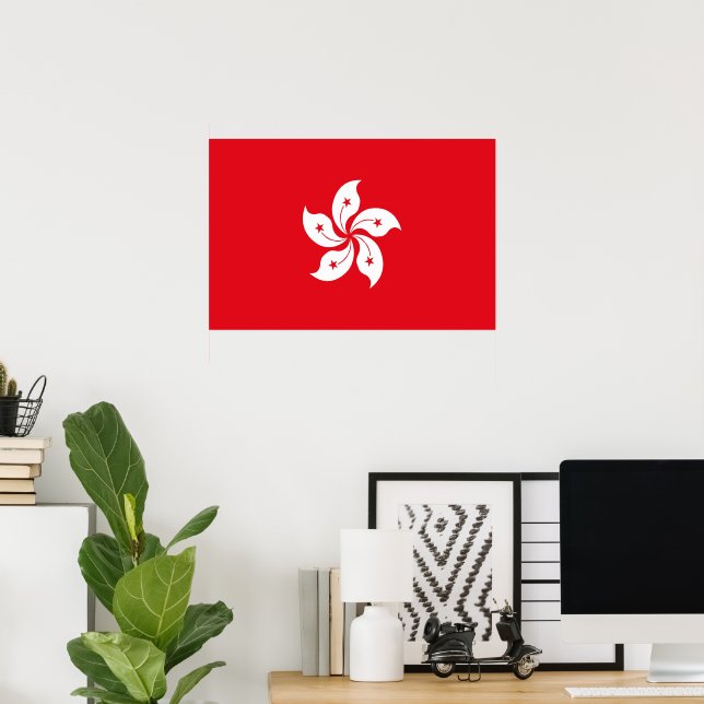 Poster Bandeira de Hong Kong (Escritório em casa)