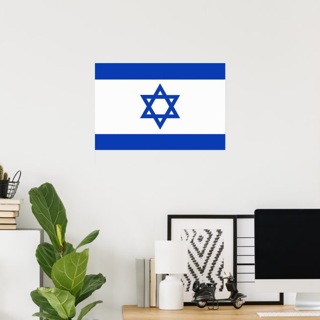 Poster bandeira de Israel (Escritório em casa)