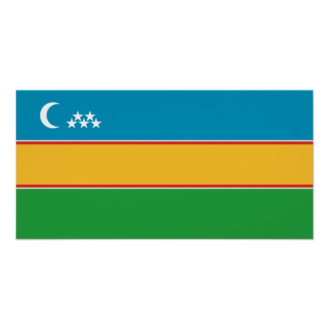 Pôster Bandeira de Karakalpakstan (Frente)
