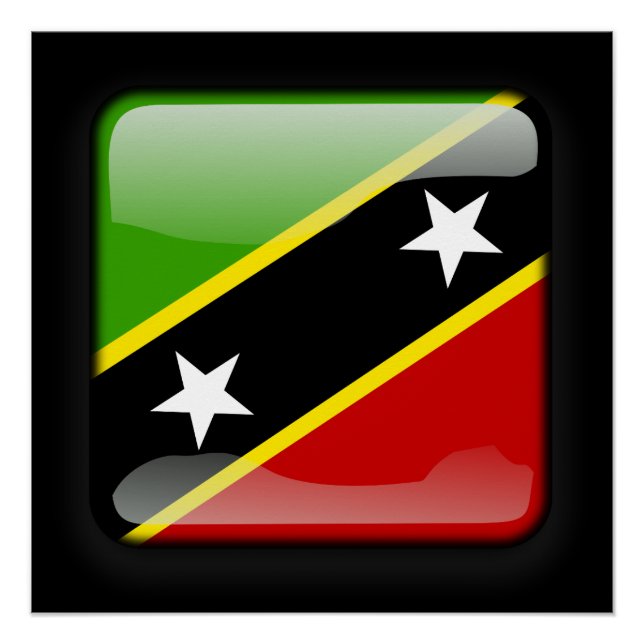 Pôster Bandeira de Kitts e Nevis Santos (Frente)