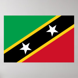 Poster Bandeira de Kitts e Nevis Santos (Caribe)