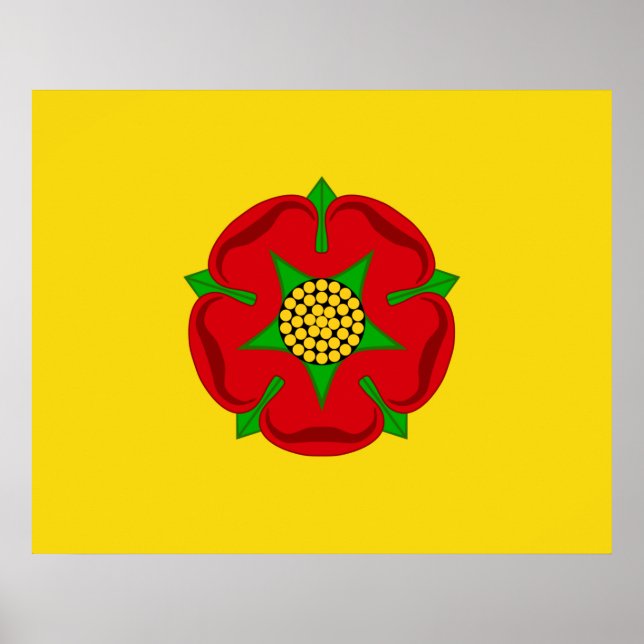 Poster Bandeira de Lancashire (Frente)