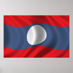 Pôster Bandeira de Laos