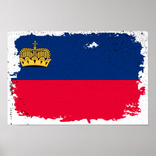 Pôster Bandeira de Liechtenstein