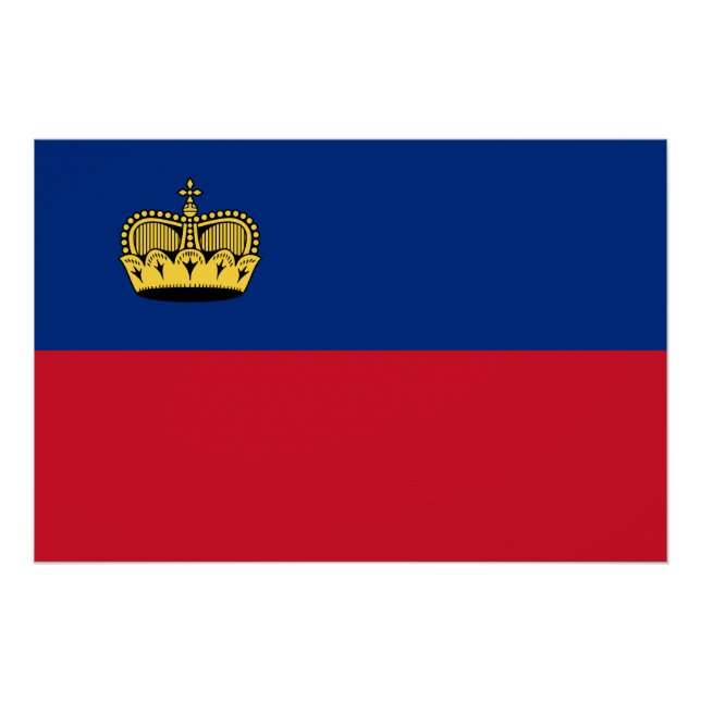Pôster Bandeira de Liechtenstein (Frente)