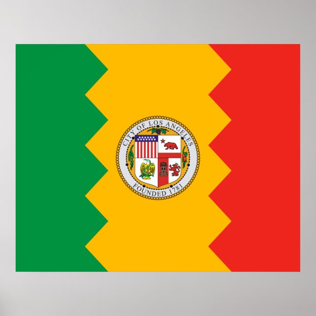 Poster Bandeira de Los Angeles (Califórnia, EUA) (Frente)