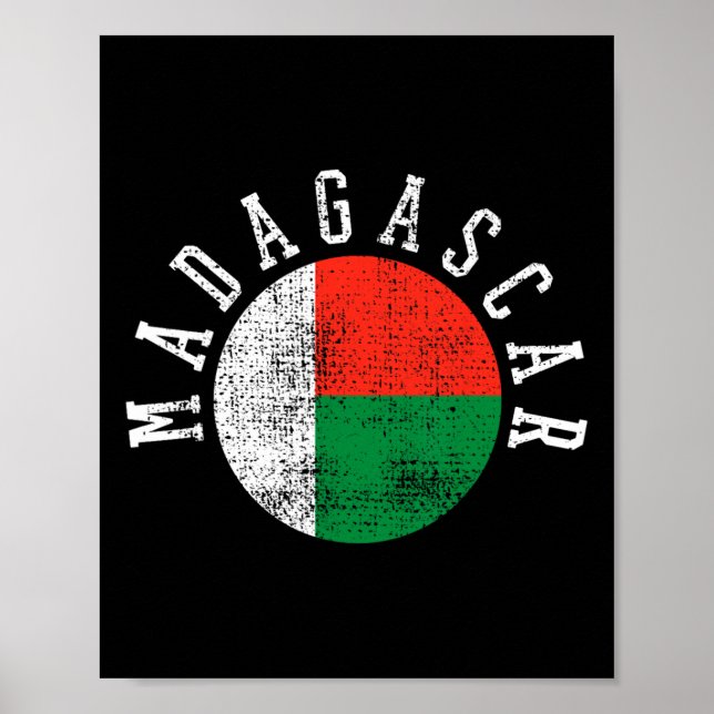 Poster Bandeira de Madagáscar (Frente)