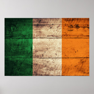 Pôster Bandeira de madeira de Ireland