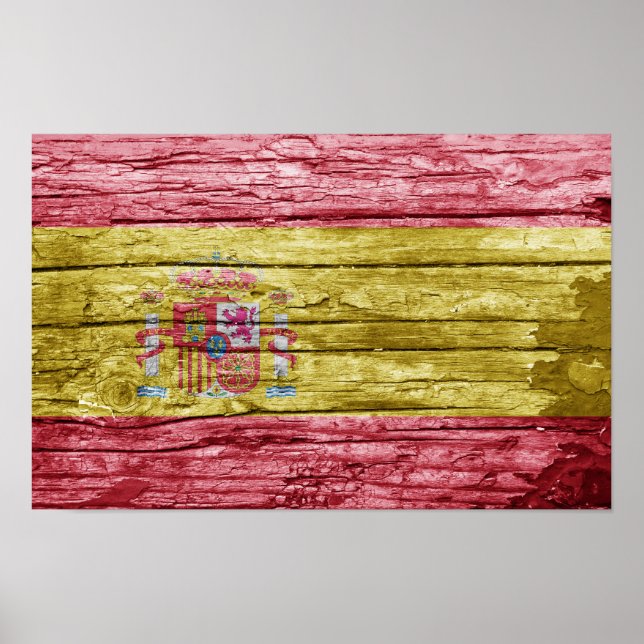 Poster bandeira de madeira espanhola (Frente)