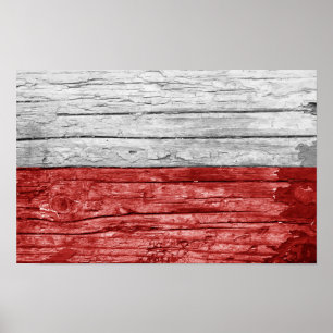 Poster bandeira de madeira polônia