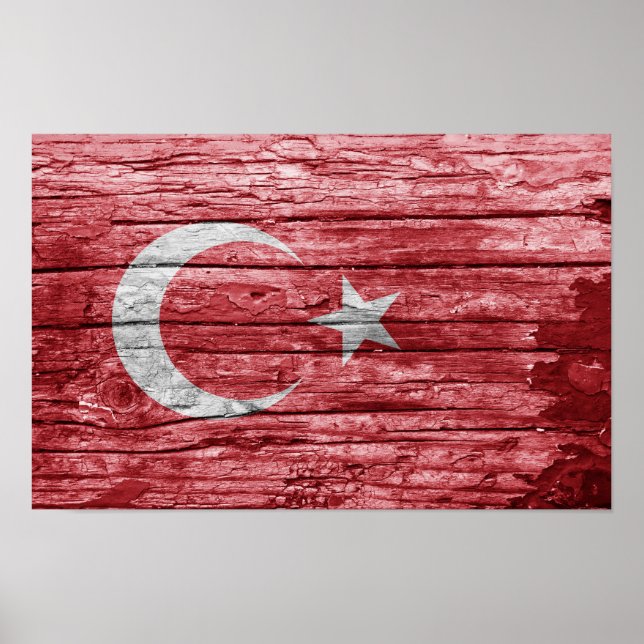 Poster bandeira de madeira turca (Frente)