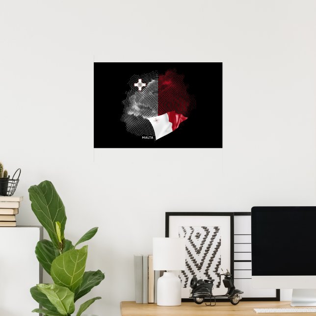 Poster bandeira de Malta (Escritório em casa)