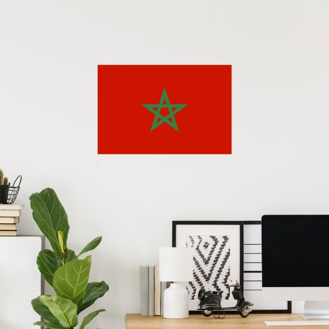 Poster Bandeira de Marrocos (Escritório em casa)
