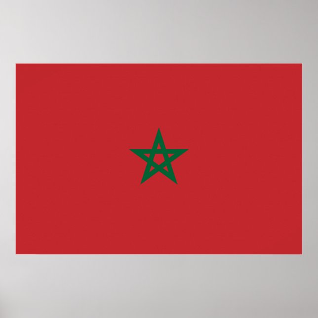 Poster Bandeira de Marrocos (Frente)