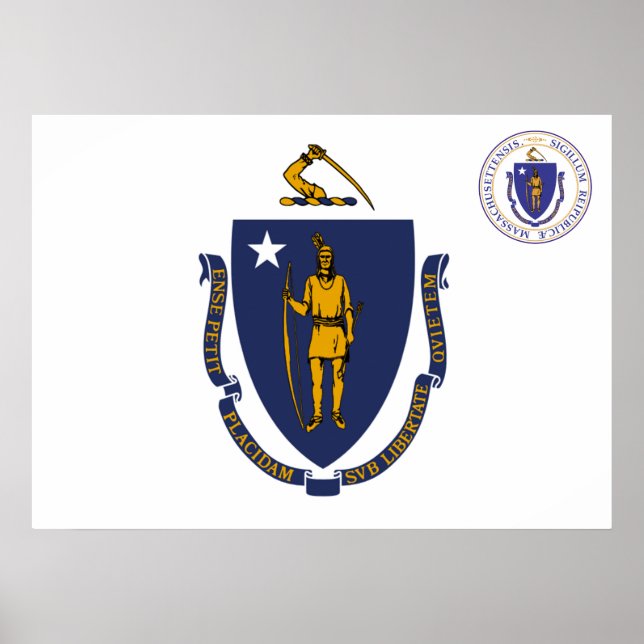 Poster bandeira de Massachusetts (Frente)