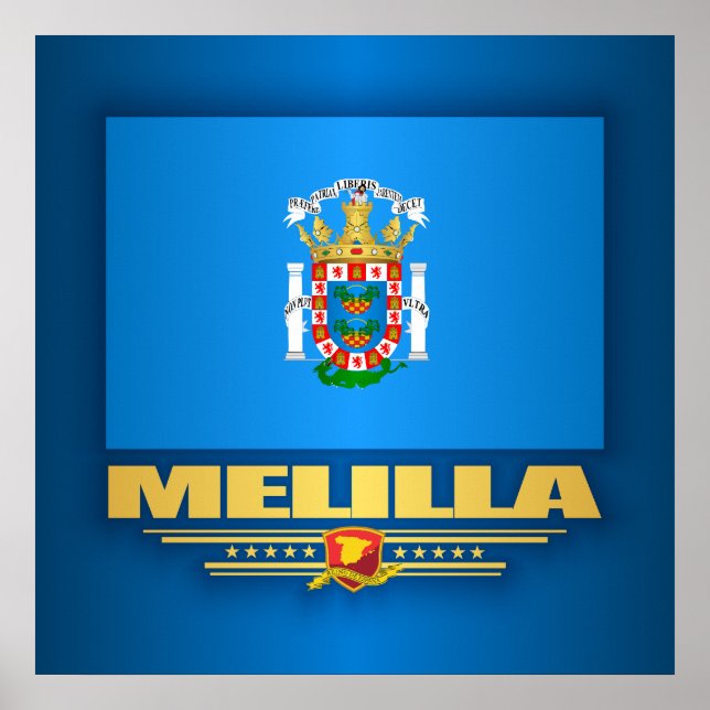 Poster Bandeira de Melilla (Frente)