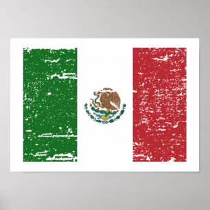 Pôster Bandeira de México do vintage