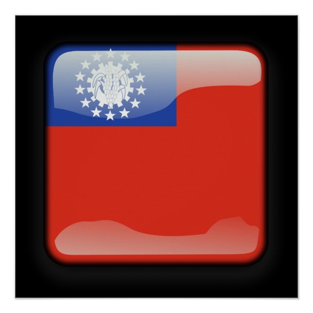 Pôster Bandeira de Mianmar (Frente)