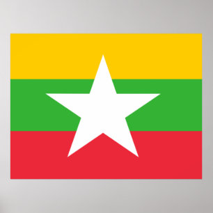 Poster Bandeira de Mianmar