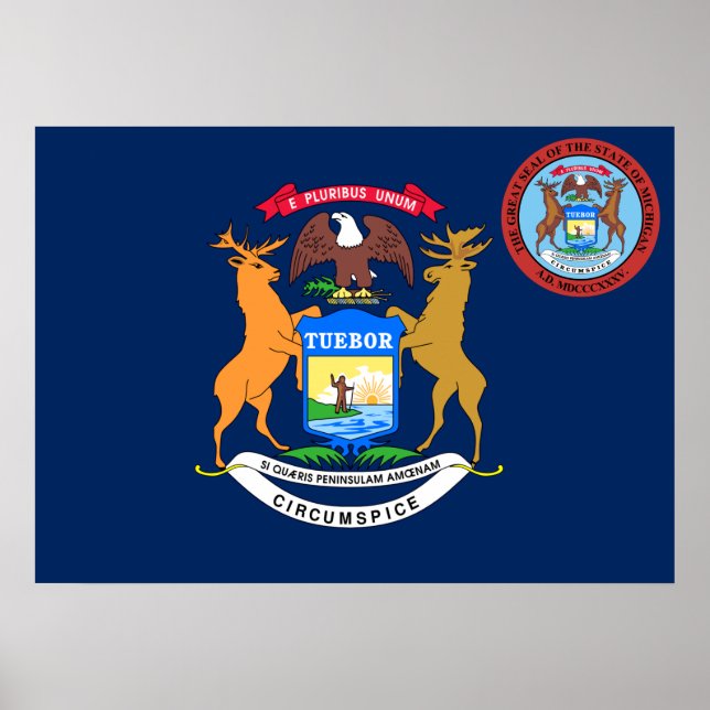 Poster bandeira de Michigan (Frente)