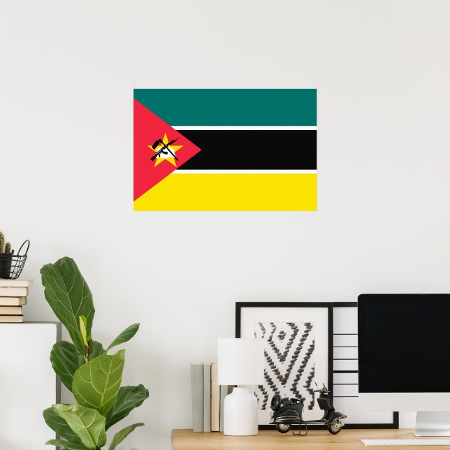 Poster Bandeira de Moçambique (Escritório em casa)